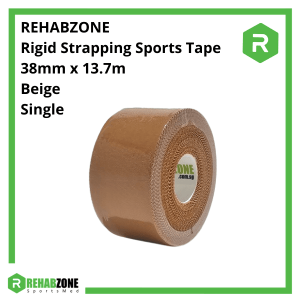 REHABZONE 38mm x 13.7m Rigid Strapping Sports Tape (Single Roll)