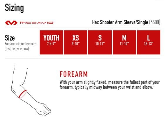 McDAVID 6500 Hex Shooter Arm Sleeve / Single/ White - Image 2