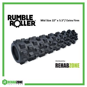 RumbleRoller® Mid Size 22" x 5.5" /Extra-Firm Density/Black - RRMX227
