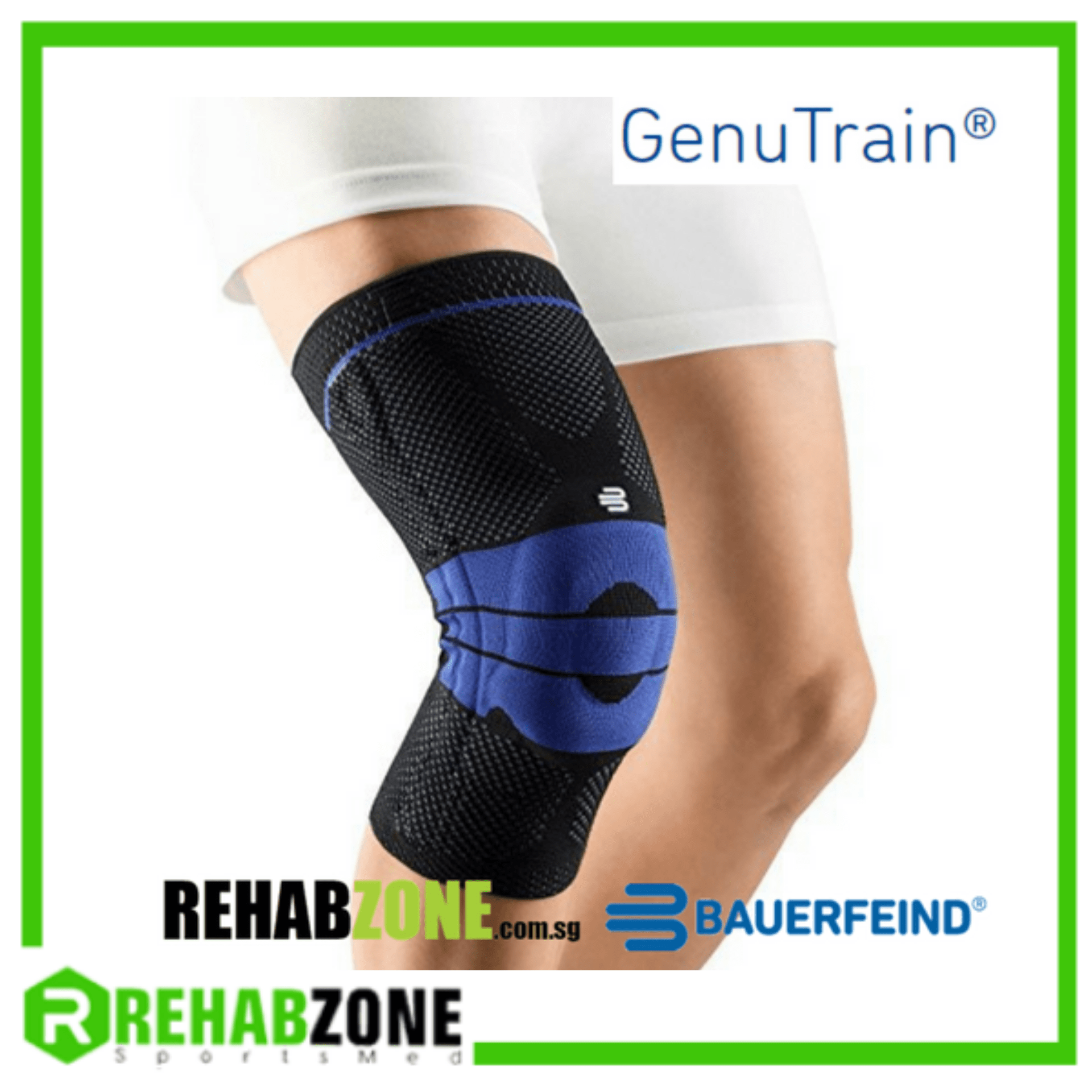 BAUERFEIND® Genutrain®knee support / Black-Blue