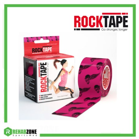 RockTape Kinesiology Tape 5cm x 5m Pink Skull Frame Rehabzone Singapore