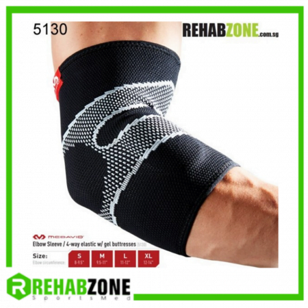 McDAVID 5130 Level 2 Elbow Sleeve/4-Way Elastic w/Gel Buttresses Rehabzone Singapore