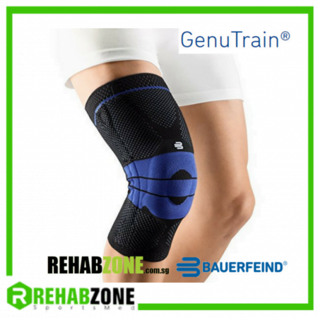 BAUERFEIND® Genutrain® Knee Support / Black-Blue Rehabzone Singapore