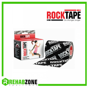 ROCKTAPE 10cm x 5m Black Logo