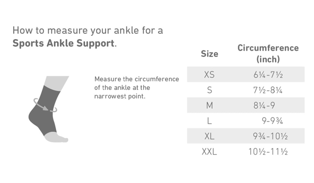Bauerfeind Sports Ankle Support Sizing Guide Rehabzone Singapore
