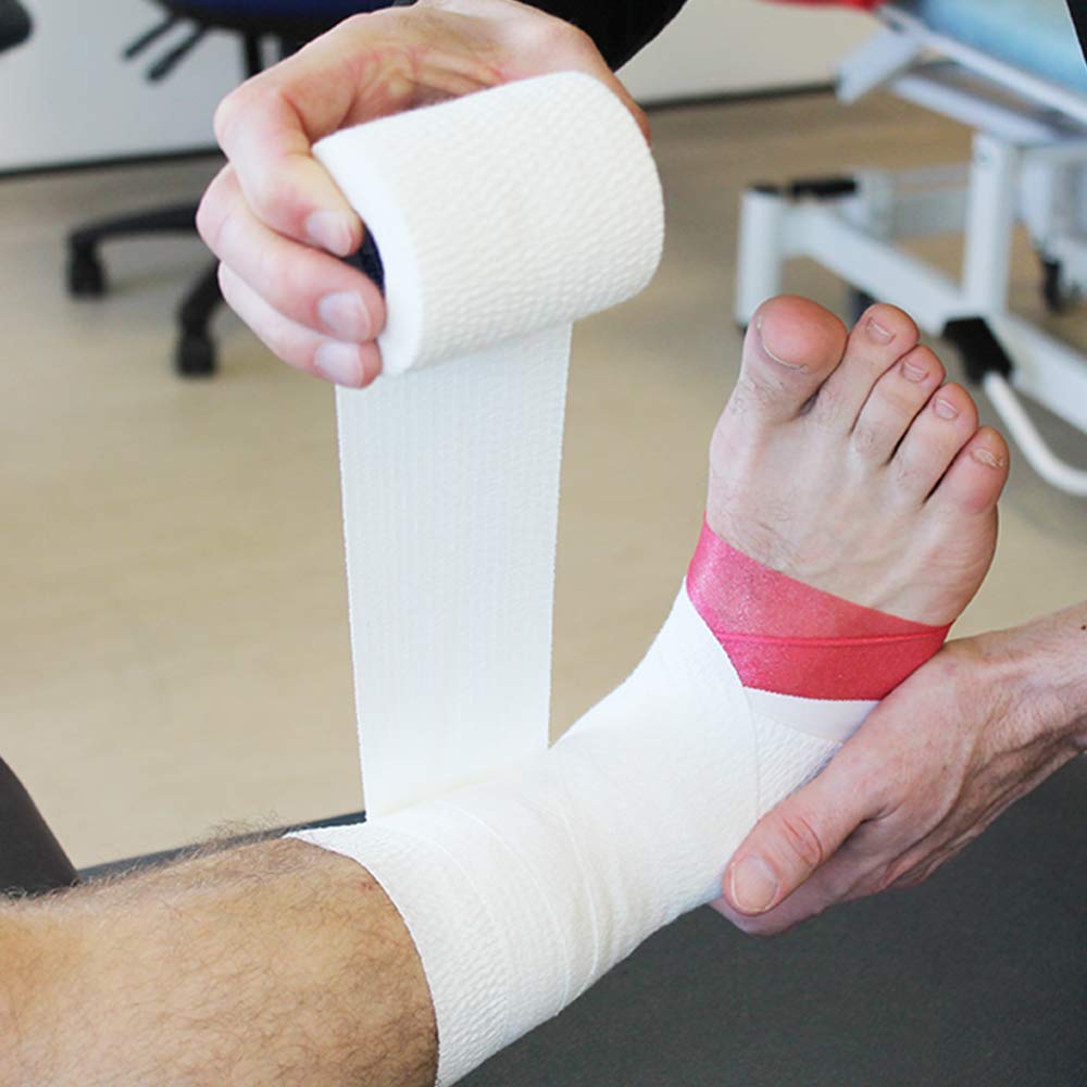 Rehabzone Tear Light Elastic Adhesive Bandage 7.5cm x 6.9m Box of 16 Rolls (White) - Image 5