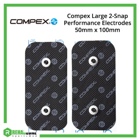 Compex Large 2-Snap Performance Electrodes 50mm x 100mm (2 Pads) Frame Rehabzone Singapore